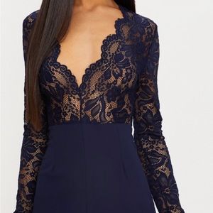 Navy blue long sleeve jumpsuit